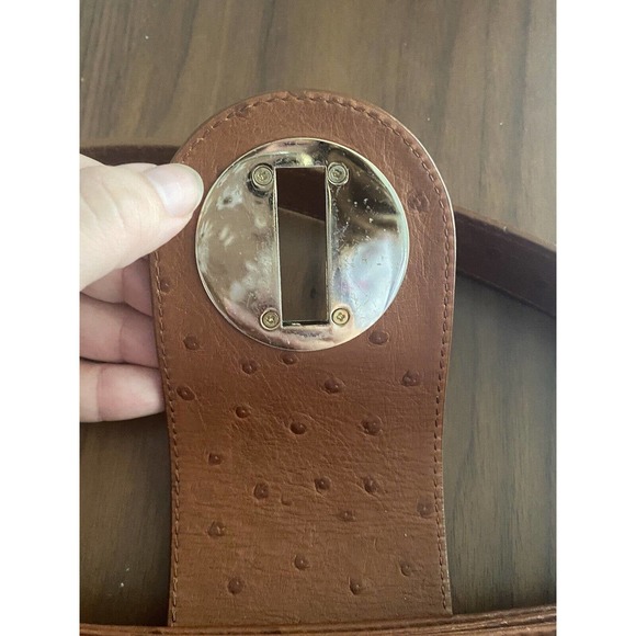 Brown Leather (?) Look Kate Spade Handbag Purse Turnlock Open - Picture 5 of 6